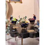 Чаша темно-синего цвета из фарфора с разноцветной птичкой Eden Garden porcelain and bronze варинант исполнения - 7 | Loft Concept в Барнауле