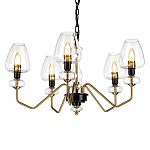  Люстра с 5-ю стеклянными плафонами в форме бокалов и угловыми кронштейнами Elstead Lighting варинант исполнения - 1 | Loft Concept в Барнауле