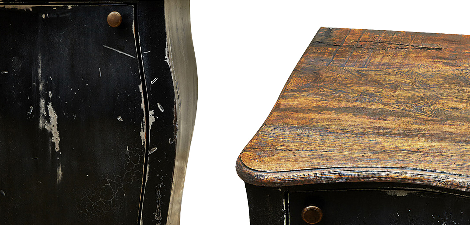 Комод длинный в стиле прованс Black Vintage Commode Черный Комод длинный в стиле прованс Black Vintage Commode Черный - Loft-Concept в Барнауле