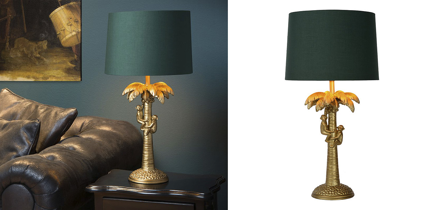 Настольная лампа Пальма Monkeys on a palm table lamp green Настольная лампа Пальма Monkeys on a palm table lamp green - Loft-Concept в Барнауле