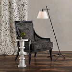 Торшер с черным наклонным корпусом и конусовидным абажуром Black Tripod варинант исполнения - 5 | Loft Concept в Барнауле