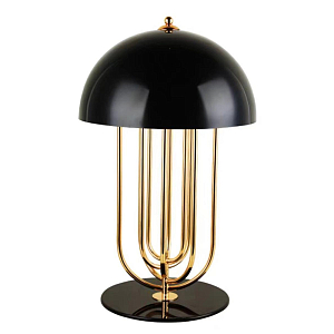 Настольная лампа с черным плафоном в форме купола Parallel