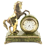 Часы настольные бронзовые с декором в виде коня Horse Stone Clock варинант исполнения - 3 | Loft Concept в Барнауле