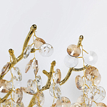 Бра золотого цвета с ветвями и прозрачными хрустальнымих подвесками Droplet Chandelier варинант исполнения - 3 | Loft Concept в Барнауле