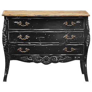 Комод в стиле прованс Carved Black Vintage Commode Черный