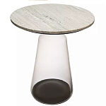 Кофейный столик с прозрачным основанием и столешницей с мраморным узором Transparent Base варинант исполнения - 1 | Loft Concept в Барнауле