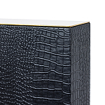 Настольная лампа с черным основанием из текстурированной кожи и белым абажуром Noir Allure  варинант исполнения - 3 | Loft Concept в Барнауле