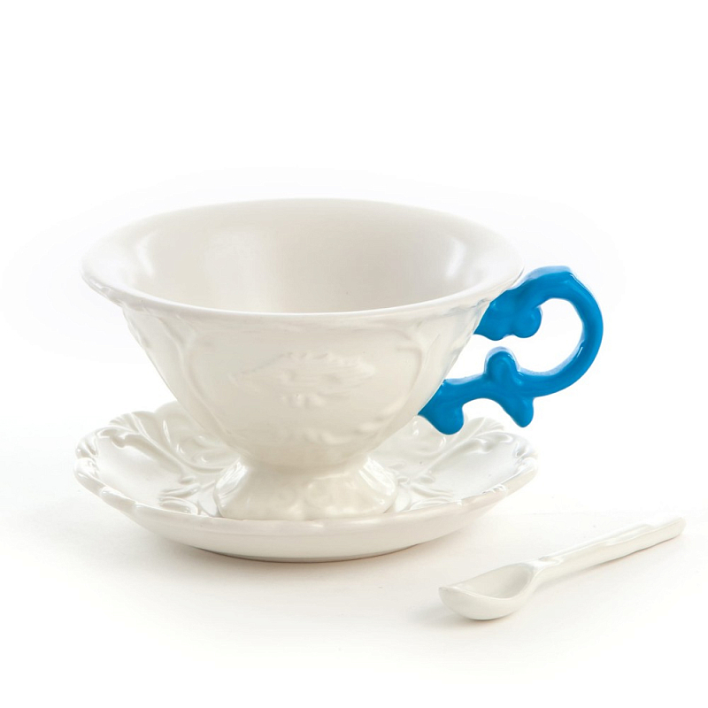 Чайная пара Seletti I-Tea Blue Белый Голубой Чайная пара Seletti I-Tea Blue Белый Голубой в Барнауле | Loft Concept