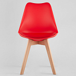 Стул с основой из пластика и мягким сиденьем Arvika Red варинант исполнения - 2 | Loft Concept в Барнауле