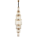 Большая многоярусная люстра с хрустальными подвесками Crystal Art Multi-tiered Gold Chandelier варинант исполнения - 3 | Loft Concept в Барнауле