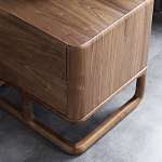 Прикроватный деревянный столик с 2-мя ящиками Moon Walnut Furniture варинант исполнения - 5 | Loft Concept в Барнауле