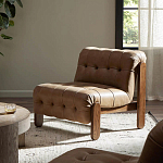 Кресло с деревянным каркасом и обивкой из кожи Medieval Furniture варинант исполнения - 2 | Loft Concept в Барнауле