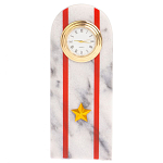 Часы погон МВД подарочные настольные из натурального камня Мрамор Military Clock варинант исполнения - 4 | Loft Concept в Барнауле