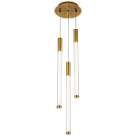 Подвесной светильник с 3-мя плафонами Cateline Brass Trio Tube Hanging Lamp варинант исполнения - 2 | Loft Concept в Барнауле