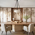 Обои с вышивкой ручной работы Deco Wisteria ﻿Midas colourway on Liso Pearl wool sateen варинант исполнения - 1 | Loft Concept в Барнауле