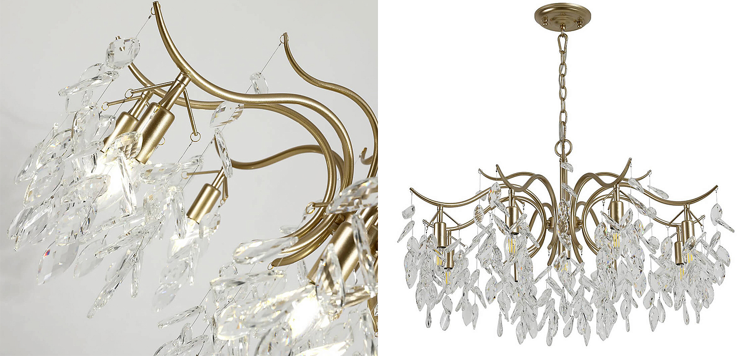 Люстра Hanging Crystal Leaves Chandelier 83 Люстра Hanging Crystal Leaves Chandelier 83 - Loft-Concept в Барнауле