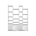Стеллаж прямой ассиметричный с полками и 4-мя дверцами ARYA BOOKCASE WHITE варинант исполнения - 1 | Loft Concept в Барнауле
