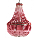 Люстра каплевидной формы украшенная круглыми бусинами Wooden Beads Chandelier Red Pink варинант исполнения - 1 | Loft Concept в Барнауле