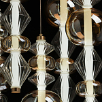 Люстра с плафонами из прозрачного и янтарного стекла в виде шаров и ромбов Gabriel Scott Luna варинант исполнения - 5 | Loft Concept в Барнауле