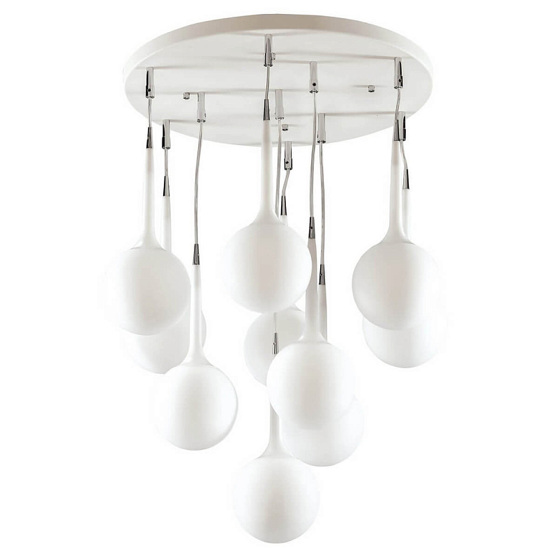 Люстра Faliero Ball 10 Light Хром Белый Люстра Faliero Ball 10 Light Хром Белый в Барнауле | Loft Concept
