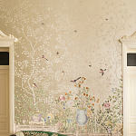 Обои ручная роспись Temple Newsam White Gold gilded silk варинант исполнения - 3 | Loft Concept в Барнауле
