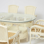 Комплект обеденный из ротанга Eloise grand white варинант исполнения - 2 | Loft Concept в Барнауле