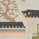 Обои ручная роспись The Art of Learning and Steps for the Flowers by Teo Yang Original colourway on Icefield India tea paper варинант исполнения - 2 | Loft Concept в Барнауле