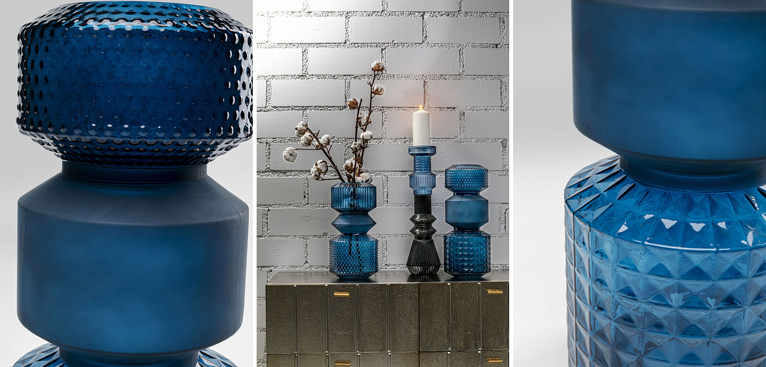Ваза Geometric Blue Glass Vase 42 Ваза Geometric Blue Glass Vase 42 - Loft-Concept в Барнауле