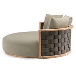 Дизайнерский уличный диван из массива дерева с плетеной спинкой PALINFRASCA Sofa варинант исполнения - 12 | Loft Concept в Барнауле