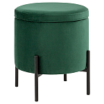 Зеленый пуф на черных ножках SANJAY варинант исполнения - 1 | Loft Concept в Барнауле