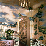 Обои ручная роспись Bamboo River Blossom Original colourway on Deep Rich Gold gilded paper with pearlescent antiquing варинант исполнения - 1 | Loft Concept в Барнауле