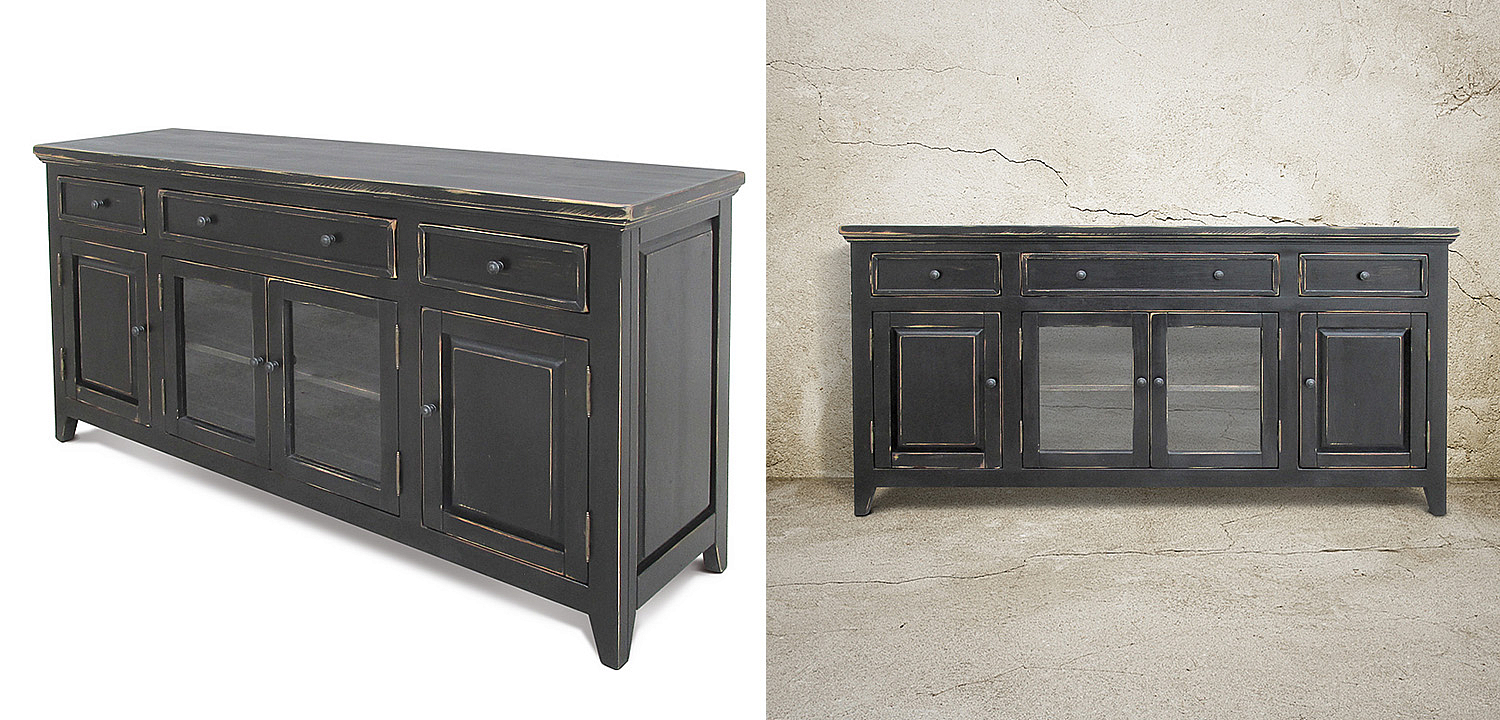 Комод длинный в стиле прованс Geronimo Provence HARMONIE Weathered Charcoal long Комод длинный в стиле прованс Geronimo Provence HARMONIE Weathered Charcoal long - Loft-Concept в Барнауле