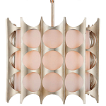 Люстра овальной формы с фактурным серебряным каркасом и тканевым абажуром Silver Honeycomb варинант исполнения - 2 | Loft Concept в Барнауле