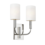 Бра с прямоугольным основанием и 2-мя белыми цилиндрическими льняными абажурами Feiss варинант исполнения - 1 | Loft Concept в Барнауле