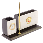 Настольный письменный набор из мрамора с часами и ручкой Marble Accessory варинант исполнения - 2 | Loft Concept в Барнауле