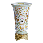 Ваза из фарфора на бронзовом основании Turquoise Blooming Garden варинант исполнения - 2 | Loft Concept в Барнауле