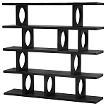 Стеллаж деревянный Noyer Wooden Black Rack варинант исполнения - 1 | Loft Concept в Барнауле