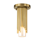 Потолочный светильник латунного цвета с цилиндрическим белым матовым плафоном Elstead Lighting варинант исполнения - 1 | Loft Concept в Барнауле