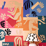 Обои ручная роспись в стиле Арт-деко Jazz Original colourway on painted silk with embroidery варинант исполнения - 2 | Loft Concept в Барнауле