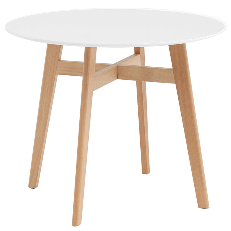 Обеденный стол с белой столешницей ELUNED FURNITURE Белый Бежевый Обеденный стол с белой столешницей ELUNED FURNITURE Белый Бежевый в Барнауле | Loft Concept