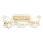 Комплект уличной мебели из ротанга Clara белый варинант исполнения - 1 | Loft Concept в Барнауле