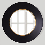 Чёрное настенное зеркало с золотым кантом Porunalia варинант исполнения - 2 | Loft Concept в Барнауле