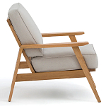 Кресло с каркасом из массива дуба Deniaud Oak Beige Armchair варинант исполнения - 3 | Loft Concept в Барнауле