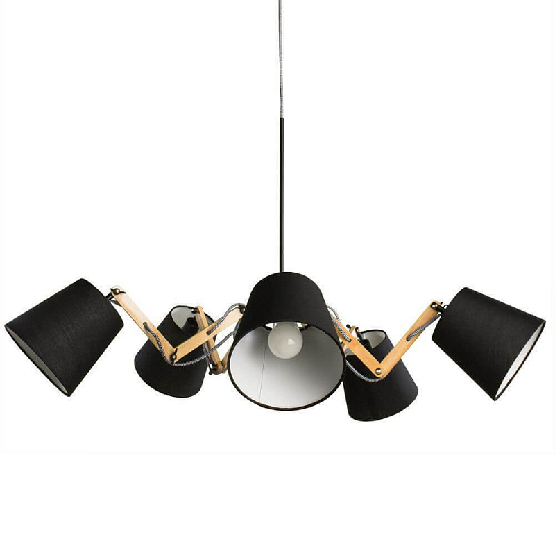 Люстра Woodland Pendant 5 Black Древесина Черный Люстра Woodland Pendant 5 Black Древесина Черный в Барнауле | Loft Concept
