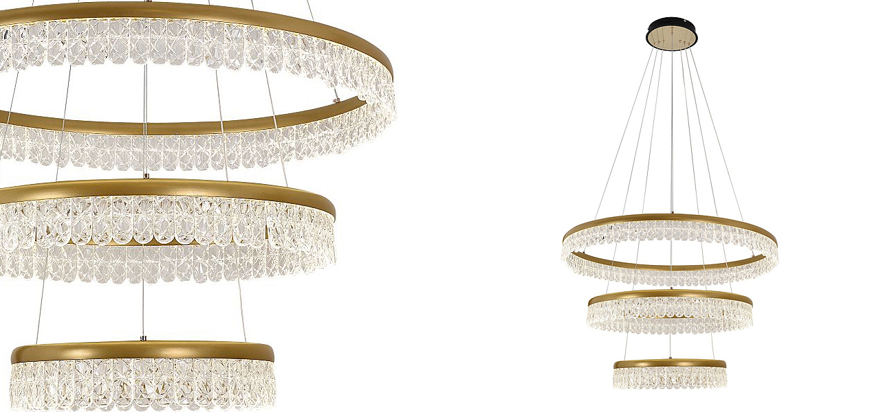 Светодиодная люстра из 3-х колец Pettico Gold Светодиодная люстра из 3-х колец Pettico Gold - Loft-Concept в Барнауле