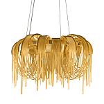 Люстра подвесная круглая с изогнутыми металлическими дугами и ниспадающими цепочками 65 см Atlantis Chain варинант исполнения - 1 | Loft Concept в Барнауле