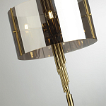 Торшер с круглым плафоном на высокой бронзовой ножке с вертикальным декором из металлических трубок Sohne варинант исполнения - 4 | Loft Concept в Барнауле