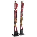 Комплект из 2-х деревянных статуэток Asmat Tall Red Statuettes варинант исполнения - 2 | Loft Concept в Барнауле