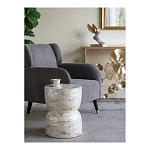 Приставной столик с мозаичным рисунком из раковин устриц Bone Inlay варинант исполнения - 8 | Loft Concept в Барнауле