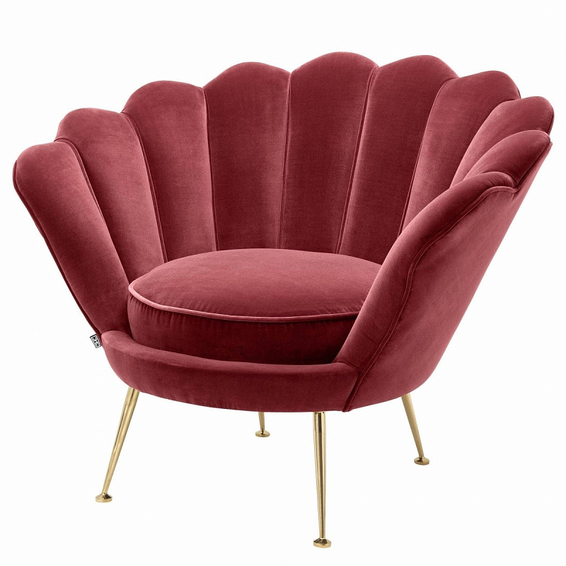 Кресло Eichholtz Chair Trapezium Wine Red Красный Латунь Кресло Eichholtz Chair Trapezium Wine Red Красный Латунь в Барнауле | Loft Concept